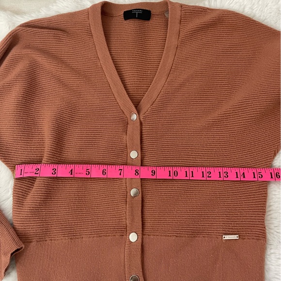 Tahari size XS rosey brown cardigan sweater - Picture 3 of 6